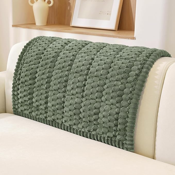 OstepDecor Couch Cover for Dogs, Washable Non Slip Sofa Cover for Pets | Soft Couch Covers for Sofa, Loveseat and Sectional, Furniture Protector Against Pet Hair & Dirt (35.4" x 35.4", Green) by OstepDecor