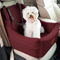 WOOAIDAGG Dog Car Seat for Medium Sized Dogs Up to 40lbs,Comfy Pet Travel Car Bed with Seat Belt Channle,Fully Detachable and Washable,Adjustable Straps,2 Side Pockets,Easy to Install (Red) by WOOAIDAGG
