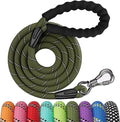 NTR 6FT Heavy Duty Olive Rope Dog Leash with Swivel Lockable Hook and Comfortable Padded Handle for Small to Large Dogs - Training, Playing, Camping, or Backyard by NTR