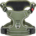 Timos Dog Harness Small Sized, Neck Quick Release with 3 Buckles, Green, S | Easy On & Off, No Pull No Choke, Adjustable Reflective Soft Padded, Front & Back 2 Clips and Handle for Walking Training by Timos
