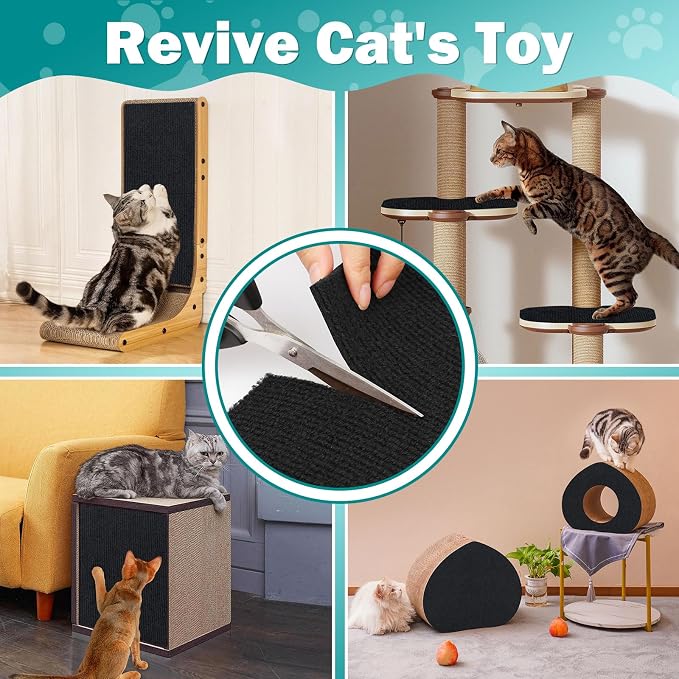 ENONCI 23.6x15.8 Cat Scratcher Mat, Self-Adhesive Cat Scratch Furniture Protector - Image 5