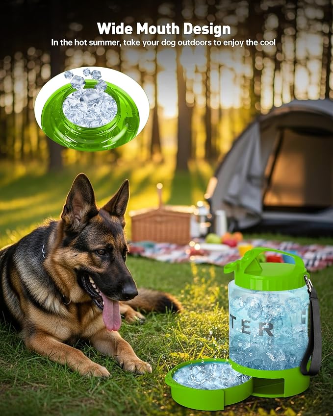 Portable Dog Water Bottle Bowl - 77 oz Travel Water Bowl Dispenser for Dogs Leak Proof, Suitable for Large Pet Drinking, A Must Have for Outdoor, Camping, Walking, Beach, Hunting Other Scenes （Green） - Image 8