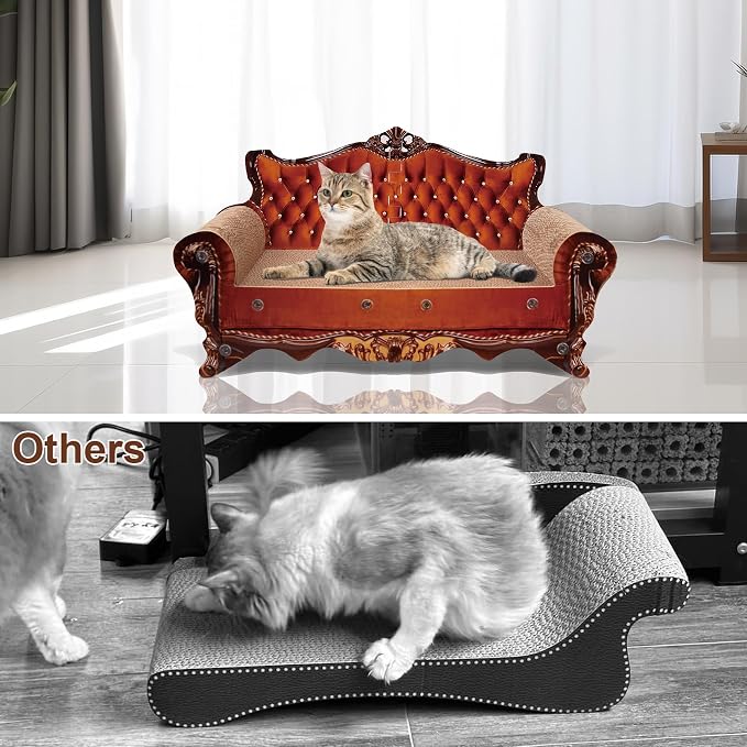 Sofa Shaped Scratching Couch,Thick Scratching Cardboard, Lounge Bed for Indoor Rest&Play, Sofa Scratcher Pad (21.2" L X 12.2 "W X 11.8" H) - Image 4