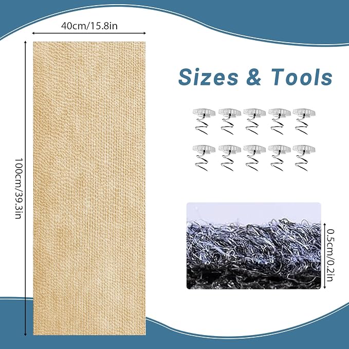 cat Scratch Furniture Protector(Khaki, 39.3x15.8Inch) | Self-Adhesive , Trimmable , Anti-Scratch for Couch & Carpet Corners,Protects Furniture from Indoor Cats - Image 2