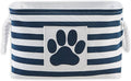 Bone Dry Pet Storage Collection Striped Paw Patch Bin, Small Rectangle, Navy by BoneDry