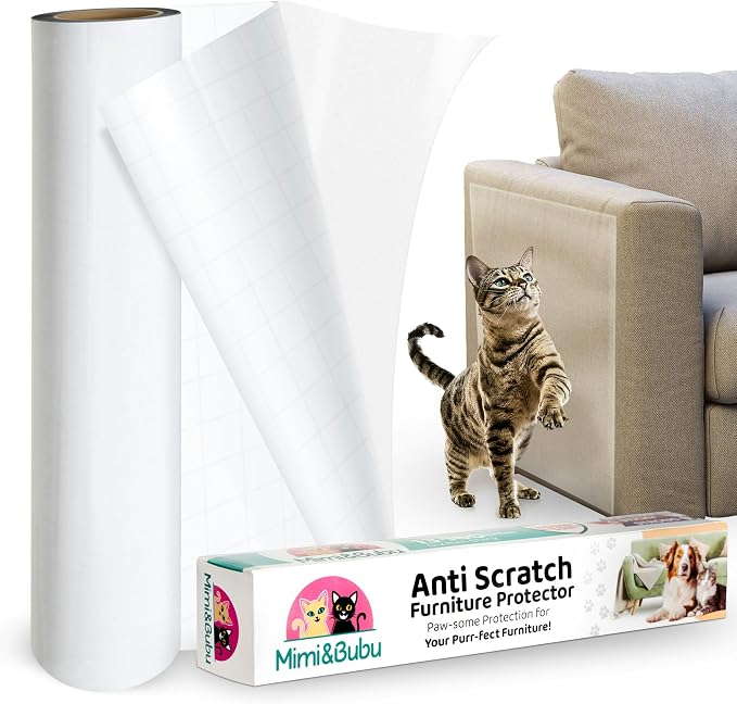 Mimi&Bubu [New Glue Extra-Thick BPA-free] Anti Scratch Furniture Protector(160" x 13"), Single-Sided Sticky Couch Protector for Cats and Dogs, Couch Corner Guard from Claws, Cat Scratch Deterrent Tape - Image 6