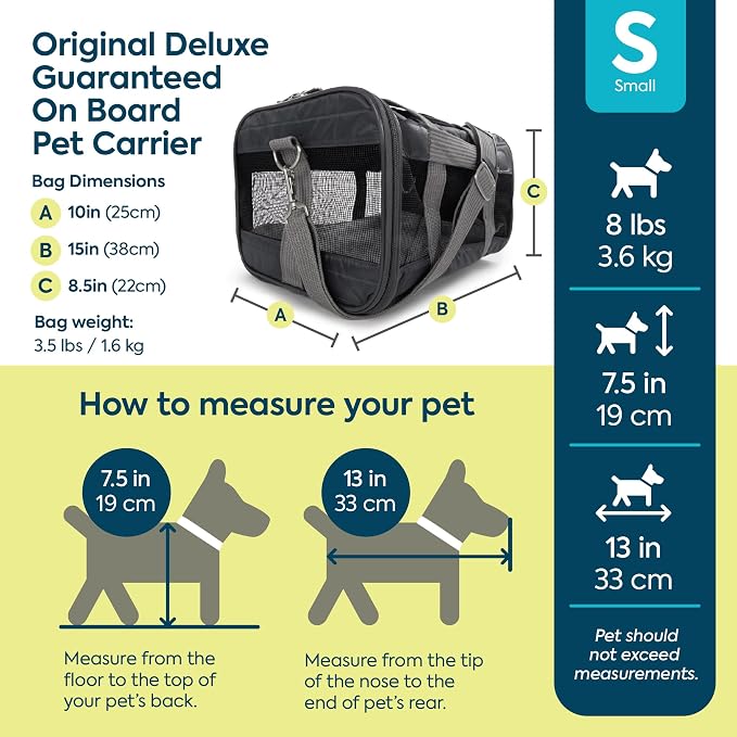 Sherpa Original Deluxe Travel Pet Carrier, Airline Approved & Guaranteed On Board - Charcoal Gray, Small - Image 3
