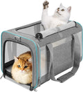 GAPZER Large Cat Carrier Soft, Collapsible Travel Pet Carry Bag, Small Dogs | Large Cats up to 20 lbs+ Maine Coon, Top Load Transport Small Puppy Dog Crate, Chihuahua Mini Dog 10lbs, Sturdy Mesh Grey by GAPZER