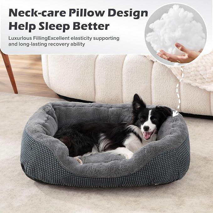 Small Dog Bed for Small Dogs, Cat Beds for Indoor Cats Washable, Orthopedic Dog Bed, Warming Soft Calming Sleeping Puppy Bed Durable Pet Bed with Anti-Slip Bottom S(20"x19"x6") - Image 7