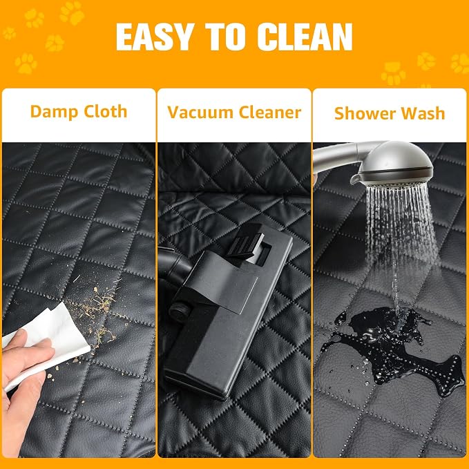 PETICON SUV Cargo Liner for Dogs, PU Leather Trunk Cover with Bumper Flap | Waterproof Pet Cargo Cover with Side Flaps, Dog Car Seat Cover with Non-Slip Mat Prevents Scratches, Pet Hair, Mud, and Dirt - Image 8