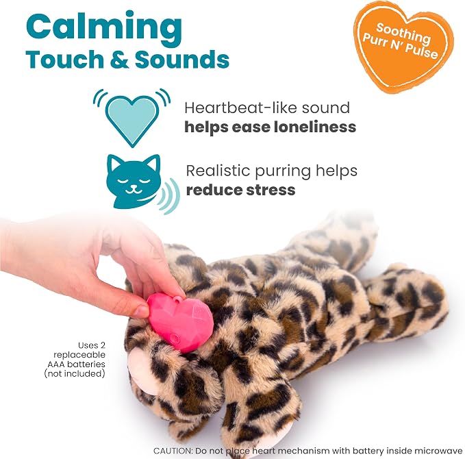 Catstages Calming Kitty Pal Interactive Companion Plush Cat Toy, 11" | Purring, Heartbeat-Like Sound, Warming Pouch, Soft Cuddly Plush, Sense of Security, Soothing Comfort for Cats & Kittens - Image 3