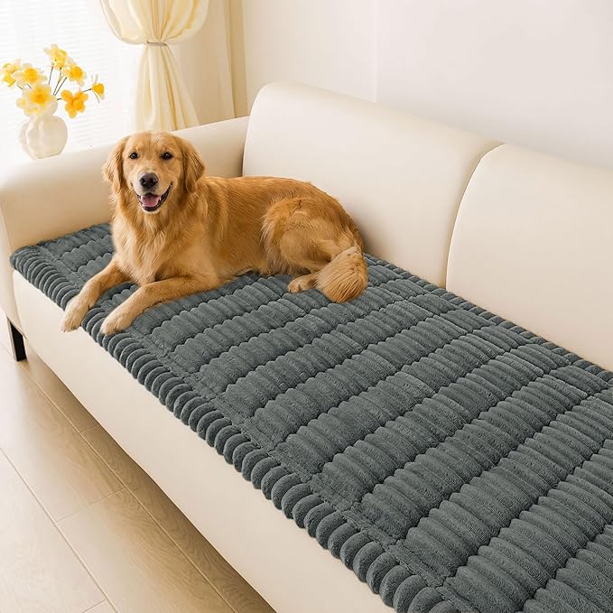 hyha Couch Cover for Dogs, Washable Non Slip Plush Flannel Sofa Protector | Thick Flannel, Anti-Slip Backing, Pet Hair & Scratch Protection, Fits Sofa & Loveseat (27.6" x 88") by hyha