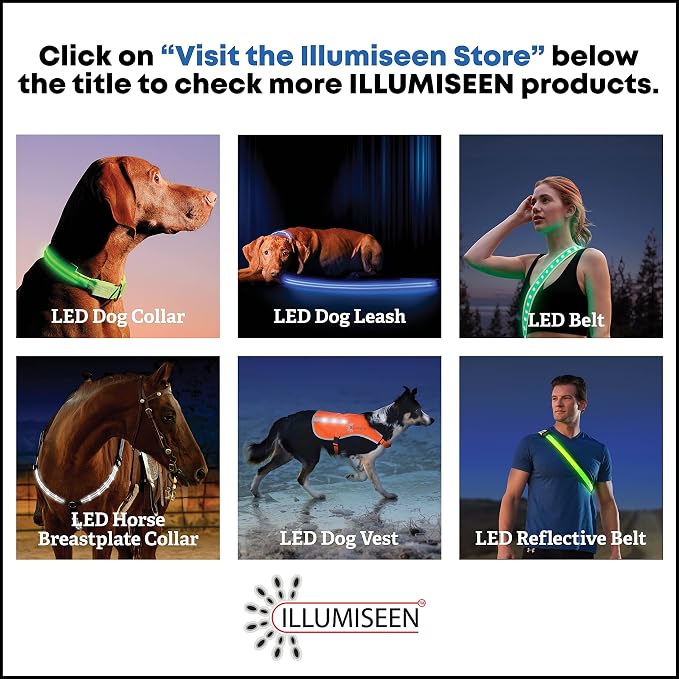 ILLUMISEEN LED Dog Collar USB Rechargeable - Bright & High Visibility Lighted Glow Collar for Pet Night Walking - Weatherproof, in 6 Colors & 6 Sizes (Pink X-Large) - Image 8