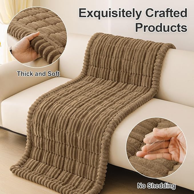 hyha Couch Cover for Dogs, Washable Non Slip Plush Flannel Sofa Protector | Thick Flannel, Anti-Slip Backing, Pet Hair & Scratch Protection, Fits Sofa & Loveseat (27.6" x 82.7") - Image 8
