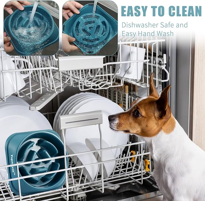 Slow Feeder Dog Bowls for Large Dogs | Non-Slip Base, Anti-Choking Design, Reduces Bloating & Overeating, Easy to Clean, 4 Cups - Image 6