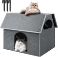 MIU Color Outdoor Cat House, Extra Large Weatherproof Cat Houses for Outdoor Cats, Warm Feral Cat Shelter with Removable Soft Mat, Big Cat Bed, 20.5"x17.5"x16.6" | Insulated Feral Cat Shelter with Removable Soft Mat, Easy to Assemble,20.5"x17.5"x16.6" by MIUCOLOR