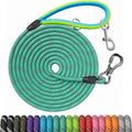 NTR Long Dog Leash, 15FT Check Cord with with 2 Swivel Hooks and Soft Rubber Handle for Pink Leash for Small Medium and Large Dogs Walking Training Hiking Camping Playing-Teal by NTR