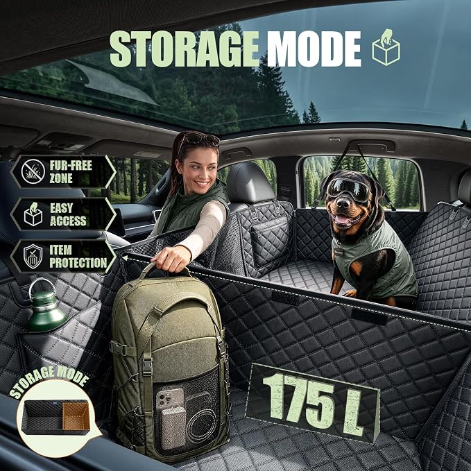Rorhxia XL Dog Truck Seat Cover for Back Seat with Road Trip & Daily Mode | 3 Modes for Full Pet / Storage / Passenger, 500 lbs Hard Bottom Supports, 45% More Space, 100% Waterproof, 7-Layer Protection - Image 7