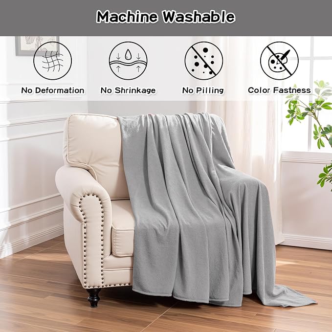 MEETSKY Small Couch Cover Oversized Armchair Sofa Covers Washable for Dogs Single Recliner Sofa Slipcover, Cat Scratch Proof Soft Sofa Throw Protector for Pets, 71" x 91", Light Grey - Image 3