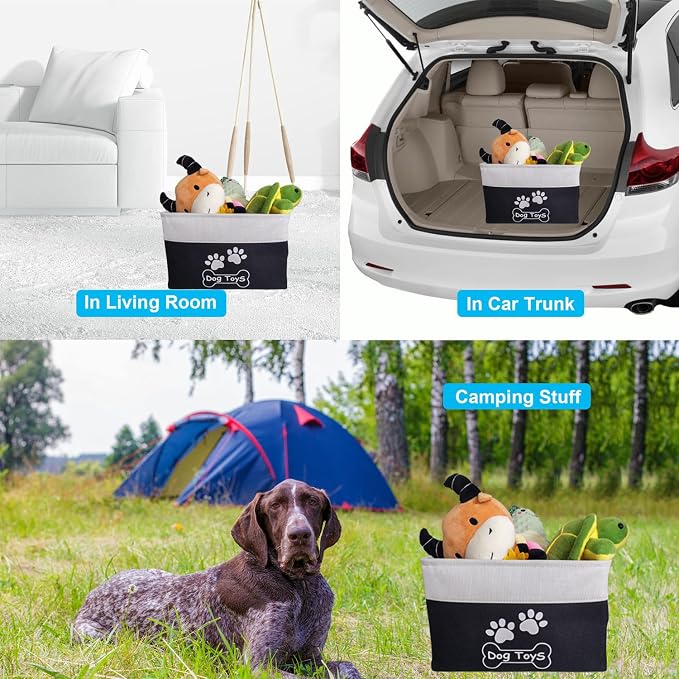 Large Dog Toy Basket Foldable Dog Toy Box Dog Toy Bin for Dog Chew Toys Accessories - Image 8