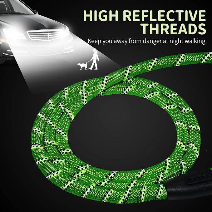 Long Dog Leash for Training 30Ft-Reflective Nylon Rope with Swivel Hook-Recall Agility Lead for Large Small Medium Dogs Outside Walking Hiking-Green Diam 1/2" - Image 3