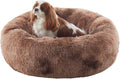 30 in Faux Fur Fluffy Donut Dog Bed for Medium Dogs,Tie-dye Brown | Calming Plush Round Pet Bed with Removable & Washable Cover,Fits up to 45 lbs Pets by BedStillLoveStill