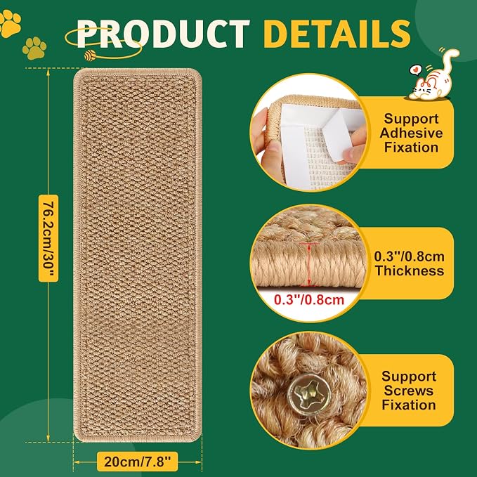 ENONCI Door Protector from Cat Scratching 30x7.8 Cat Wall Corner Scratcher | Anti Scratch Door Frame Furniture Protector for Indoor Cats - Image 7