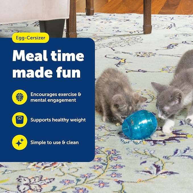 PetSafe Egg-Cersizer Interactive Cat Slow Feeder Toy | Kibble and Treat-Dispensing Cat Toy for Portion Control and Fast Eaters, Improves Digestion, Enrichment Exercise - Image 2