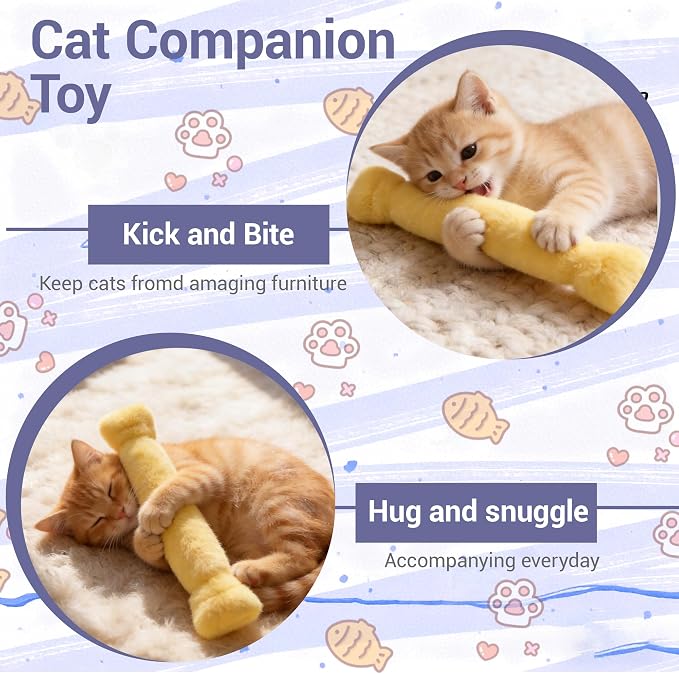 3 Pack Catnip Pillow Toys for Indoor Cats, Soft Plush Cat Toys with Pastel Macaron Colors, Interactive Catnip Toys for Biting, Cuddling and Play, Cute Kitty Toys - Image 3