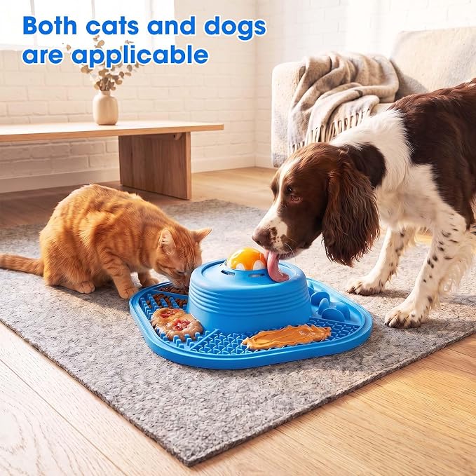 3-in-1 Dog Slow Feeder Bowl, 10in Large Non-Slip Slow Feed Dog Bowl with Removable Design, Food-Grade Silicone Puzzle Slow Feeder for Dogs & Cats, Helps Prevent Bloating and Indigestion（10 Inch） - Image 7