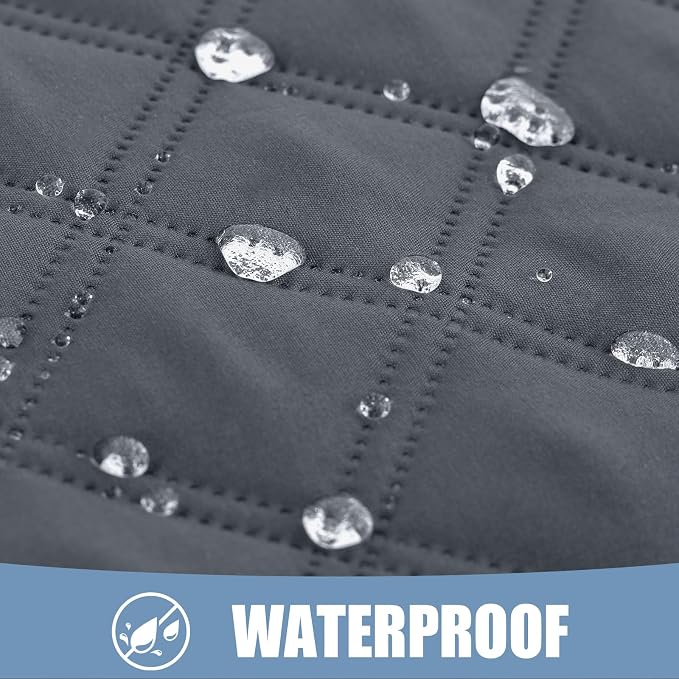 Smiry Waterproof Reversible Pet Couch Covers for Dogs | Pet Friendly, Soft Fabric, Washable Sofa Furniture Protector for Dogs Cat Kids, Checkered (30"x70", Dark Grey/Beige) - Image 2