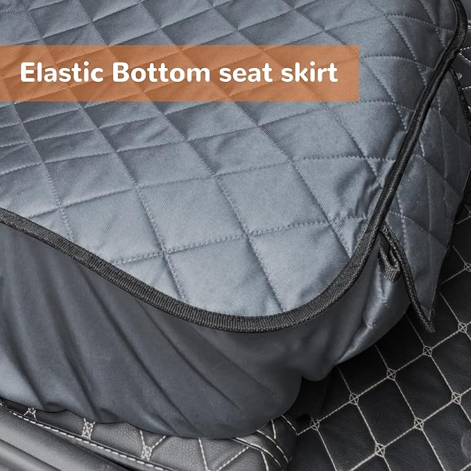 URPOWER Car Seat Protector, Waterproof Seat Cover for Dog & Child Car Seat | 600D Oxford, Elastic Skirt, Scratch Resistant, Non-Slip, Storage Pocket, Easy Install，Fits Cars, Trucks & SUVs - Image 3