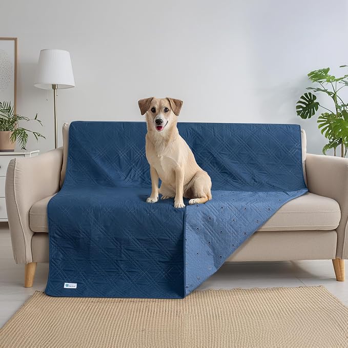 PetAmi Waterproof Couch Cover for Dog Nonslip Bed Sofa Blanket, 102x82 Blue - Image 7