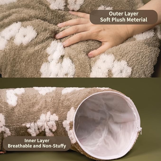 Pesen Cat Tunnel Bed with Soft Cushion for Indoor Cats and Kittens | Interactive Pet Toy Encourages Exploration, Supports Natural Instincts and Bonding for Cats, Small Dogs and Rabbits - Image 5