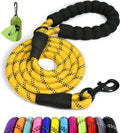 Taglory Rope Dog Leash for Small Medium Dogs, 4 FT Padded Handle, Yellow | Made of Climbing Rope, Reflective for Night Walks and Training, Comfortable Grip, Anti-tangle Swivel Clip, 3/8 inch by Taglory