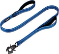 GEIT 2 Padded Handles Heavy Duty Dog Leash for Small Medium and Large Dogs | 4/5/6FT Reflective Dog Leashes with Aluminum Quick Release/Locking Tactical Frog Clip,Comfortable Traffic Handle by GEIT
