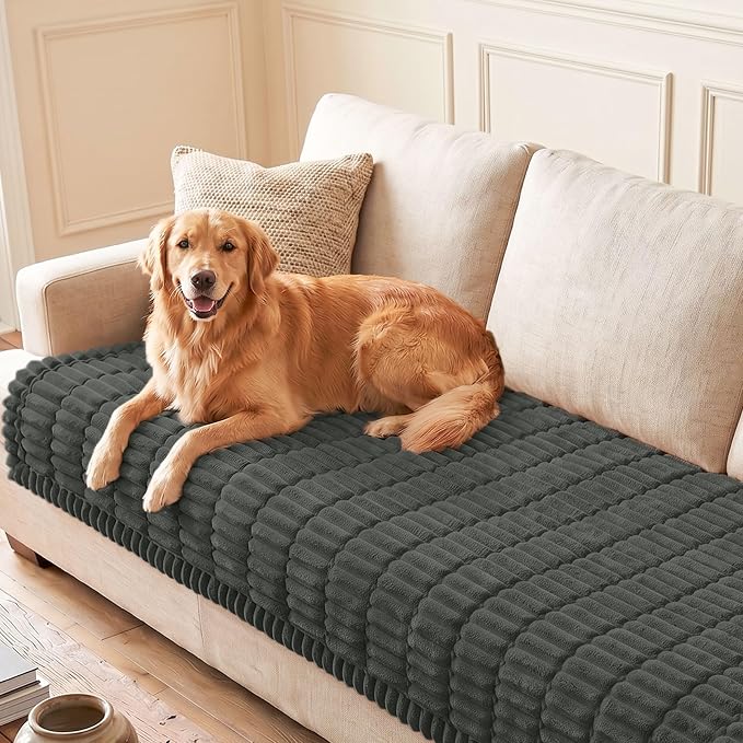 hyha Couch Cover for Dogs, Washable Non Slip Plush Flannel Sofa Protector | Thick Flannel, Anti-Slip Backing, Pet Hair & Scratch Protection, Fits Sofa & Loveseat (35.4" x 63") by hyha