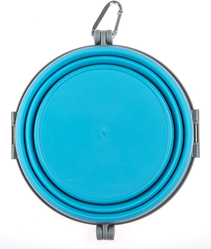Loving Pets Bella Roma Collapsible Dog Bowls - Silicone Dog Bowls, Foldable Bowl, Puppy Essentials & Hiking Pet Supplies Great for Home & Travel (Blue, Large) - Image 4