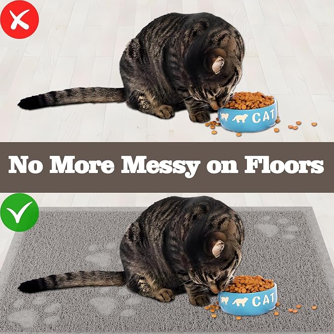 Darkyazi Cat Litter Box Mat for Floor Litter Trapping Mat Non-Slip Backing, Scatter Control, Easy Clean, Water Resistant, Soft on Paws (15.75" x 11.75",Gray Sand) - Image 5