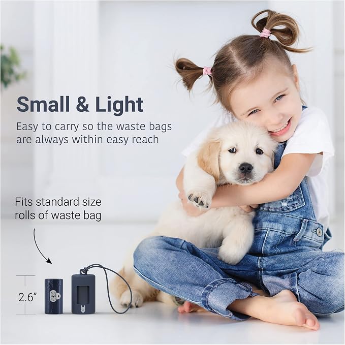 SVD.PET Retractable Dog Poop Bag Holder with 15 Waste Bags | Stretchy lanyard, fits all dog leashes, compatible with hollow cardboard core waste bag rolls, portable for daily dog walking - Image 5