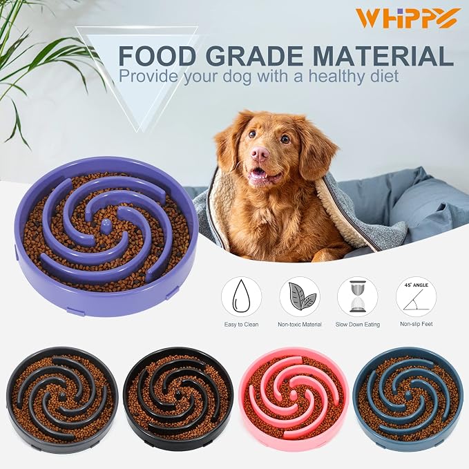 Slow Feeder Large Dog Bowls for Large Medium Dog Non Slip Maze Puzzle Bowl Pet Slower Food Feeding Dishes Interactive Bloat Stop Dog Bowl Preventing Choking Healthy Dog Bowl, Lavender - Image 7