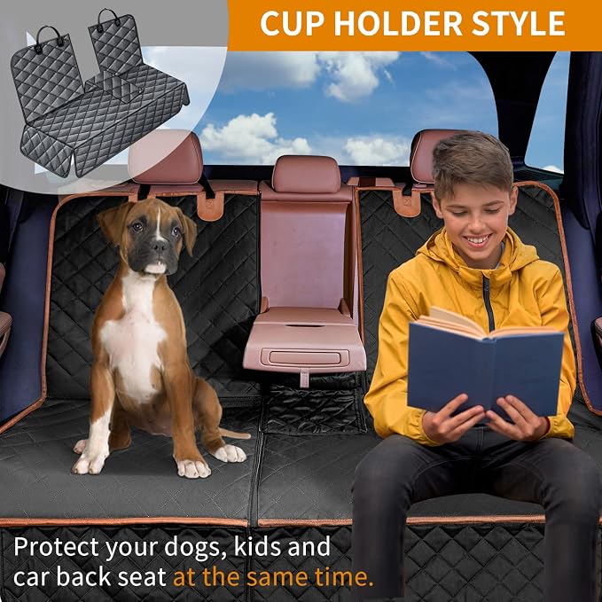 IVY&LANE Dog Car Seat Cover for Back Seat,Conversible 2-in-1 Waterproof Front Seat Cover,Heavy-Duty & Scratchproof Car Seat Protector Cover for SUVs,Trucks and Sedans,Large - Image 4