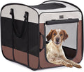 DONORO Dog Kennels and Crates for Medium Dogs, Portable Pop Up Indoor Pet Cage with Sturdy Wire Frame, Collapsible Travel Crate Soft Sided Cat Bag Escape Proof (Brown, 28.0" L x 18.0" W x 22.0" H) by DONORO