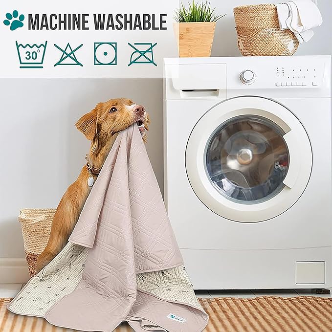 PetAmi Waterproof Couch Cover for Dog Nonslip Bed Sofa Blanket, 52x82 Beige | Leakproof Furniture Protector for Pet Cat, Machine Washable Pee Proof Mat for Chair Car Seat, Durable & Anti Slip Backing - Image 7