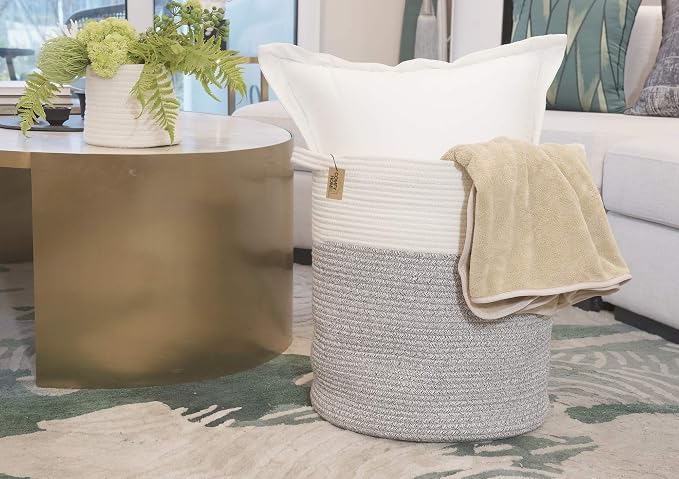 COMFY-HOMI XXXL Large Laundry Basket, Cotton Rope Nursery Woven Basket for Storage, Blanket Baskets Living Room Laundry Hamper, Dog Toy Storage Organizer, Home Decor - Image 2