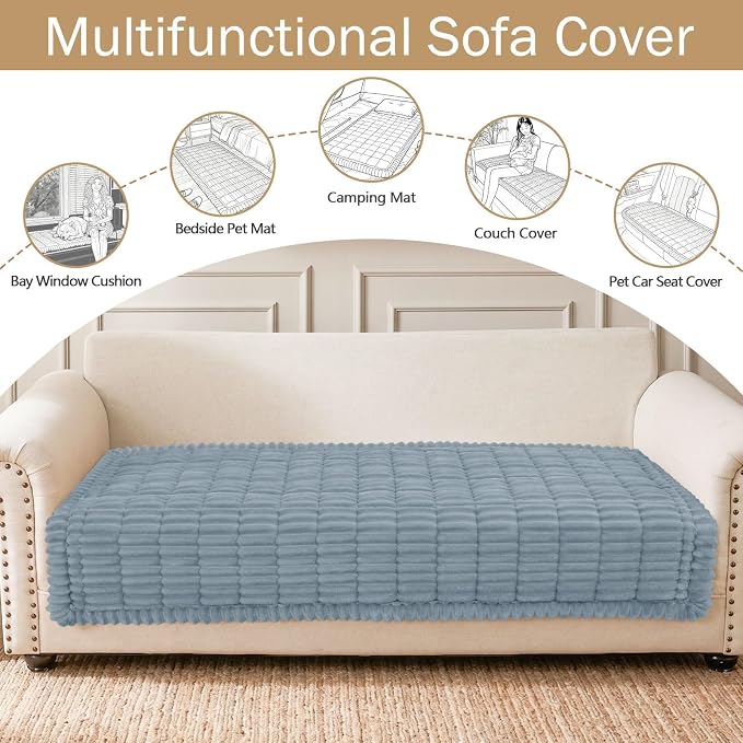 hyha Couch Cover for Dogs, Washable Non Slip Plush Flannel Sofa Protector | Thick Flannel, Anti-Slip Backing, Pet Hair & Scratch Protection, Fits Sofa & Loveseat (35.4" x 70.9") - Image 3