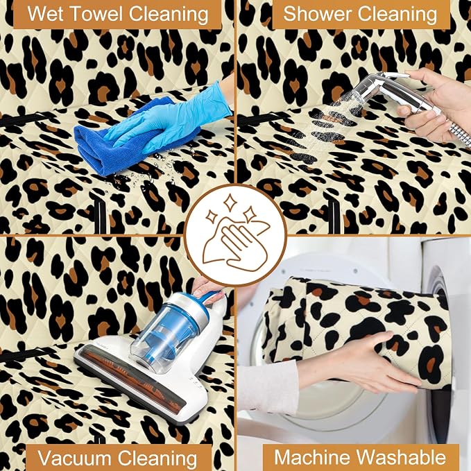 Waterproof Dog Backseat Cover for Cars, Non-Slip Pet Seat Protector,Leopard - Image 5