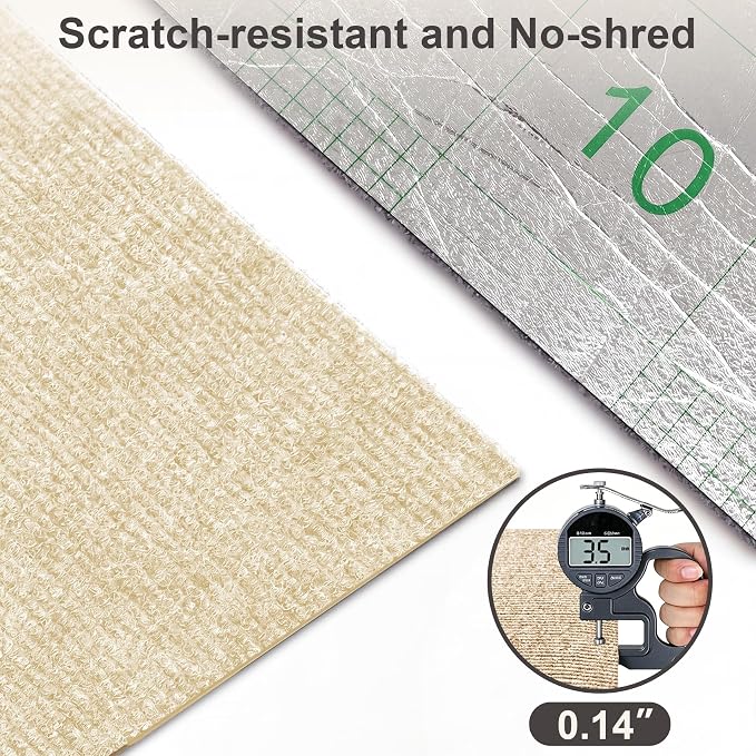 Large Cat Scratcher, 78.7x15.7 Cat Scratch Furniture Protector | Trimmable, No-Shedding Cat Scratch Pad with Self-Adhesive Backing for Climbing, Protects Walls and Couch, Beige - Image 3