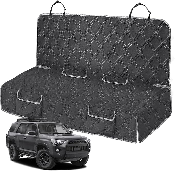 Dog Car Seat Cover for Toyota 4Runner 4 Door 2009-2024 | Waterproof Pet Bench Seat Cover for Back Seat, 600D Heavy Duty Scratch Proof Nonslip Truck Seat Covers for Dogs by Kistrba
