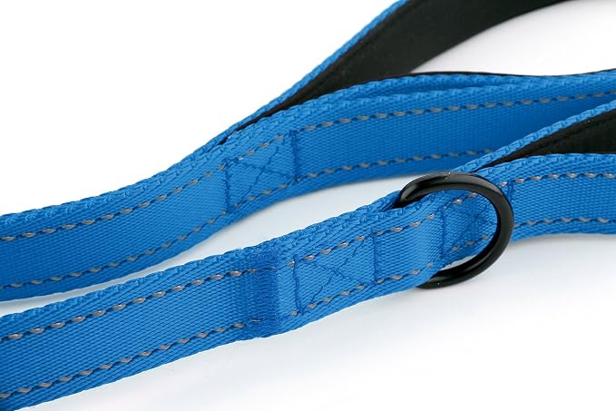 Dog Leash 8ft Long - Blue - Traffic Padded Two Handle - Heavy Duty - Double Handles Lead for Control Safety Training - Leashes for Large Dogs or Medium Dogs - Dual Handles Leads - Image 8
